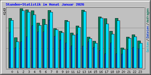 Stunden-Statistik im Monat Januar 2026